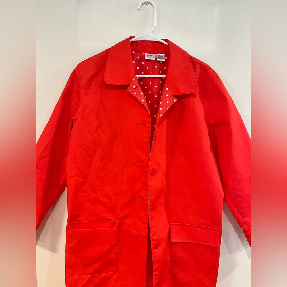 Vintage Coral Long Rain Coat